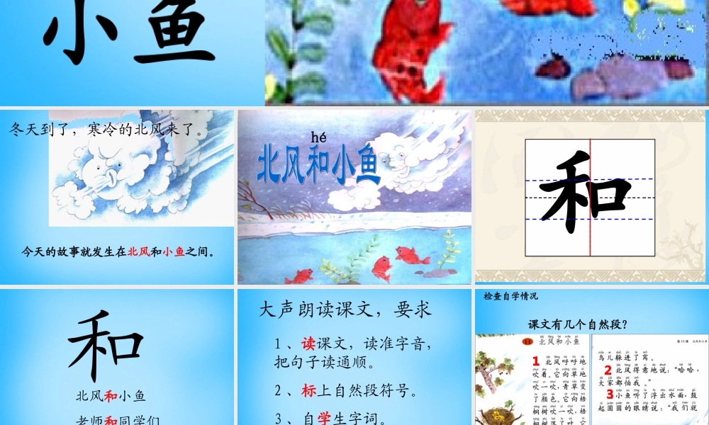 一年级语文上册《北风和小鱼》课件4 苏教版-苏教版小学一年级上册语文课件