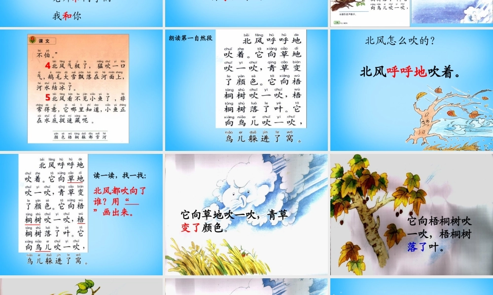 一年级语文上册《北风和小鱼》课件4 苏教版-苏教版小学一年级上册语文课件