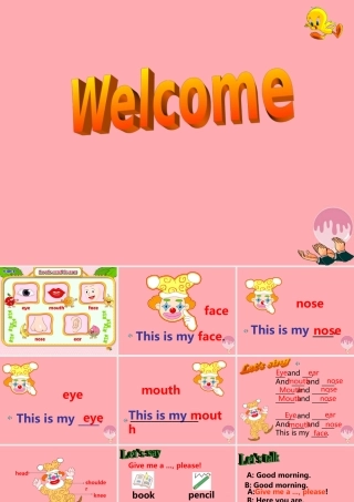 一年级英语上册 Unit 3 My face课件4 牛津上海版-牛津上海版小学一年级上册英语课件