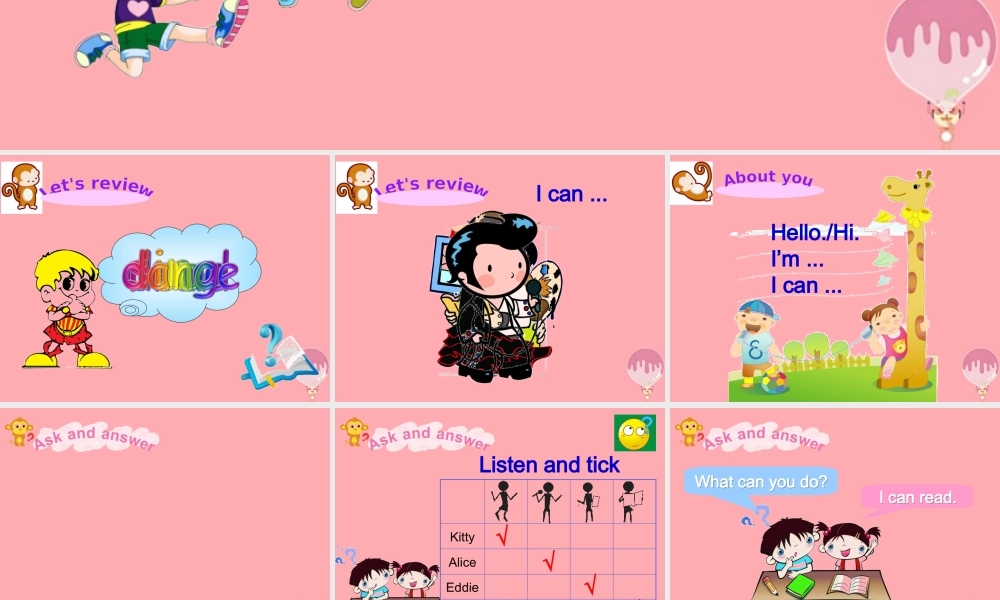 一年级英语上册 Unit 4 I can sing课件3 牛津上海版-牛津上海版小学一年级上册英语课件