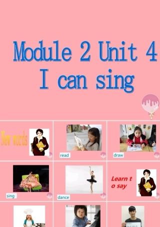 一年级英语上册 Unit 4 I can sing课件4 牛津上海版-牛津上海版小学一年级上册英语课件