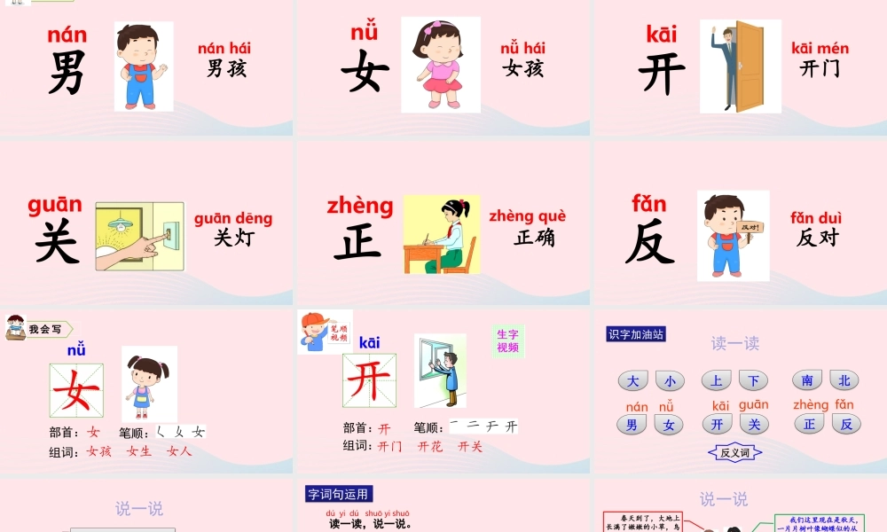 一年级语文上册 课文 1 语文园地四教学课件+素材 新人教版