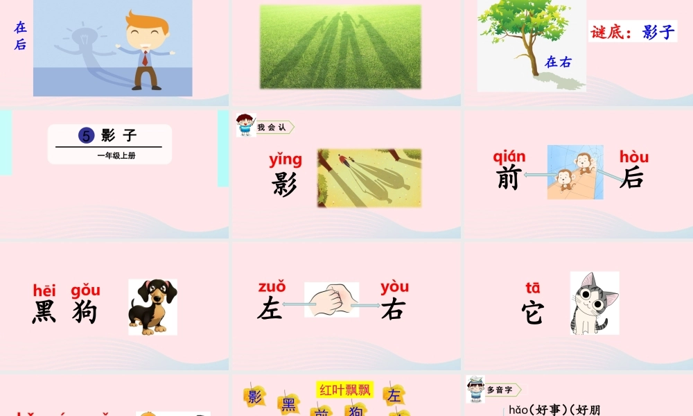 一年级语文上册 课文 2 5 影子教学课件+素材 新人教版