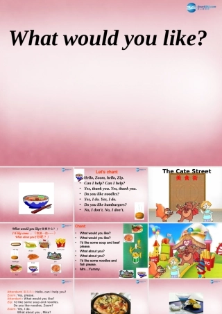 五年级英语上册 Unit3 What would you like课件1 人教PEP