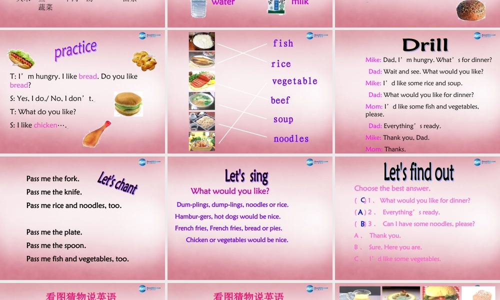 五年级英语上册 Unit3 What would you like课件2 人教PEP