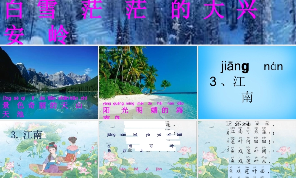 一年级语文上册《江南》课件3 苏教版-苏教版小学一年级上册语文课件
