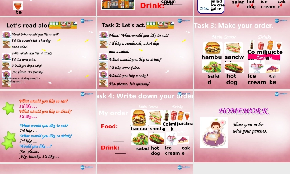 五年级英语上册 Unit3 What would you like课件4 人教PEP