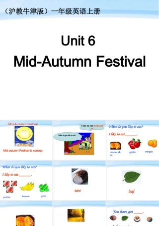 一年级英语上册 Unit 6(10)课件 沪教牛津版