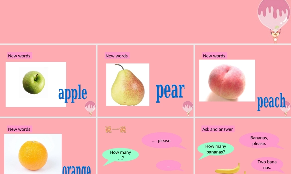 一年级英语上册 Unit 8 Apples please课件 牛津上海版-牛津上海版小学一年级上册英语课件