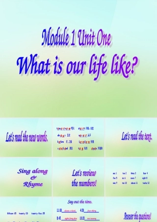 五年级英语上册《Module 1 Unit 1 What Is Our Life Like》课件2 广州版广州版小学五年级上册英语课件
