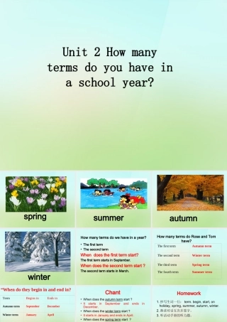 五年级英语上册《Module 1 Unit 2 How Many Terms Do You Have in a School Year》课件3 广州版广州版小学五年级上册英语课件