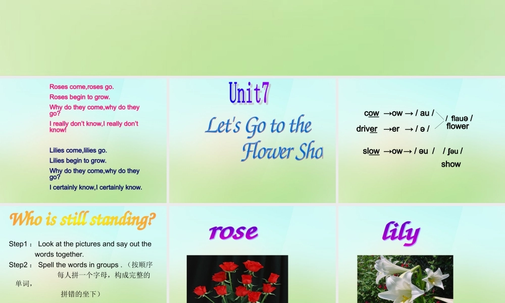 五年级英语上册《Module 3 Unit 7 Let’s Go to the Flower Show》课件2 广州版广州版小学五年级上册英语课件