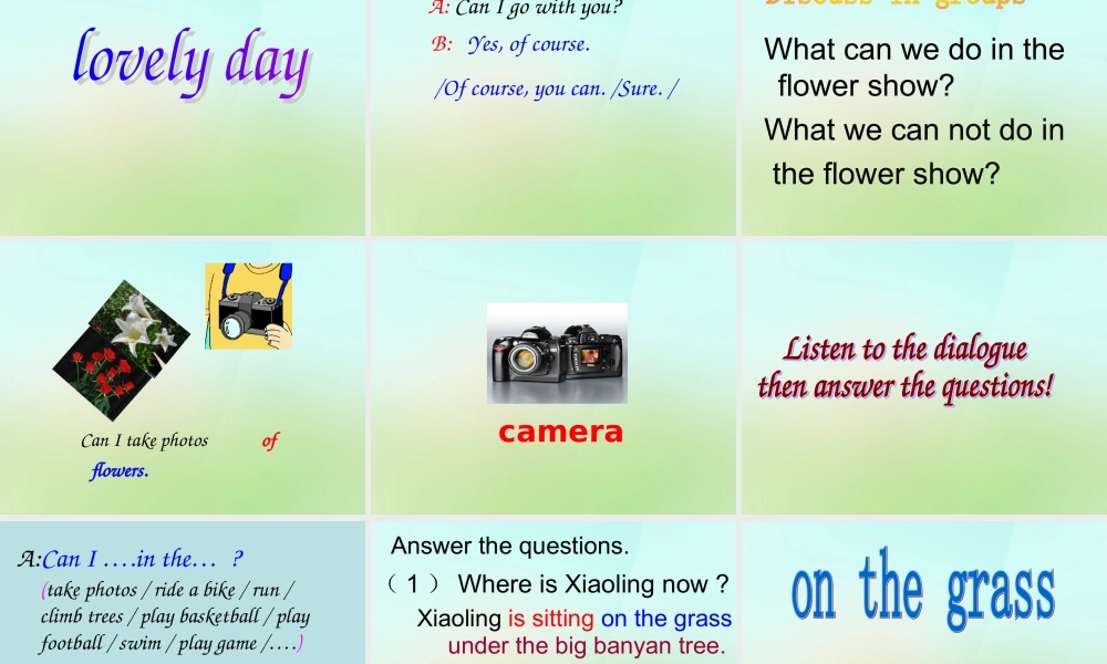 五年级英语上册《Module 3 Unit 7 Let’s Go to the Flower Show》课件2 广州版广州版小学五年级上册英语课件