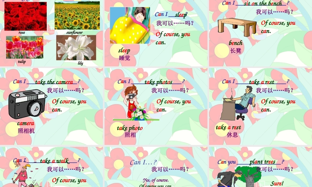 五年级英语上册《Module 3 Unit 7 Let’s Go to the Flower Show》课件3 广州版广州版小学五年级上册英语课件