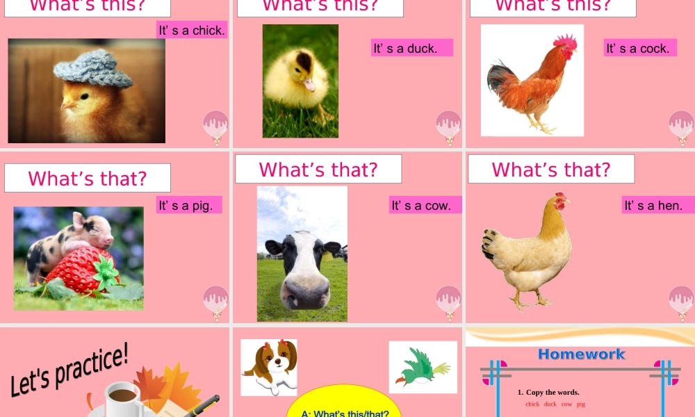 一年级英语上册 Unit 10 On the farm课件4 牛津上海版-牛津上海版小学一年级上册英语课件