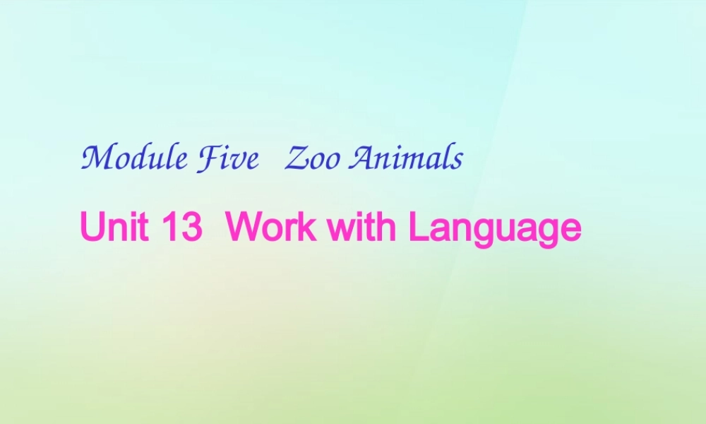 五年级英语上册《Module 5 Unit 13 They Are Going to the Zoo》课件2 广州版广州版小学五年级上册英语课件