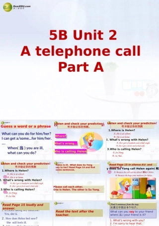 五年级英语下册 Unit2 A telephone call part A课件 苏教牛津版