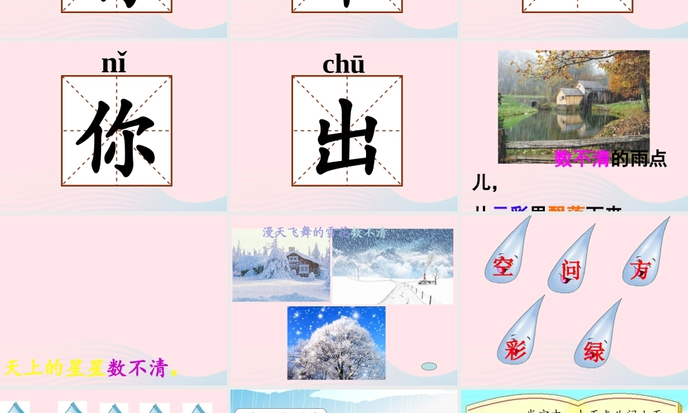 一年级语文上册 课文 2 第8课《雨点儿》课件 新人教版