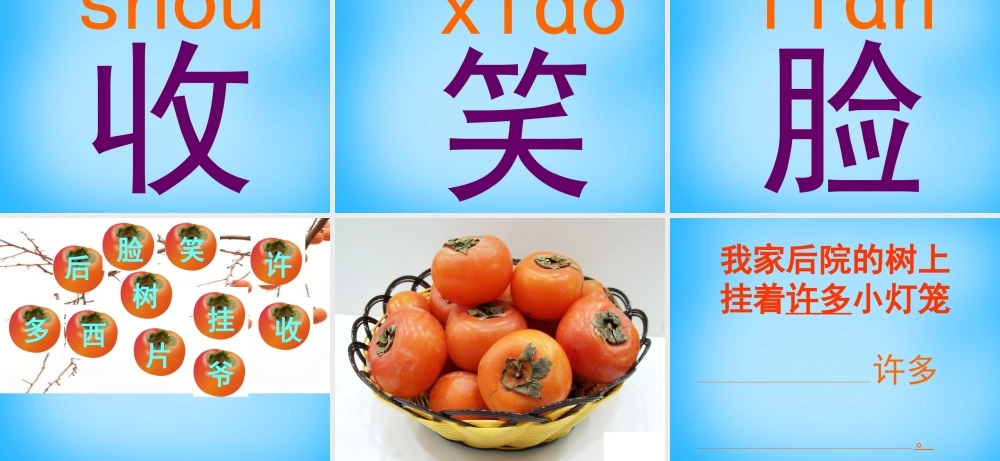 一年级语文上册《柿子》课件1 语文A版-语文A版小学一年级上册语文课件