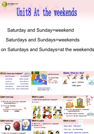 五年级英语下册 Unit8 At the weekends课件（2） 苏教牛津版