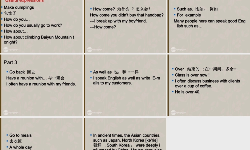 小升初英语知识点专项复习 专题六 交际用语 节日课件