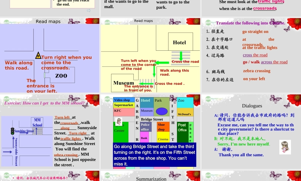 小升初英语知识点专项复习 专题六 交际用语 问路、指路课件