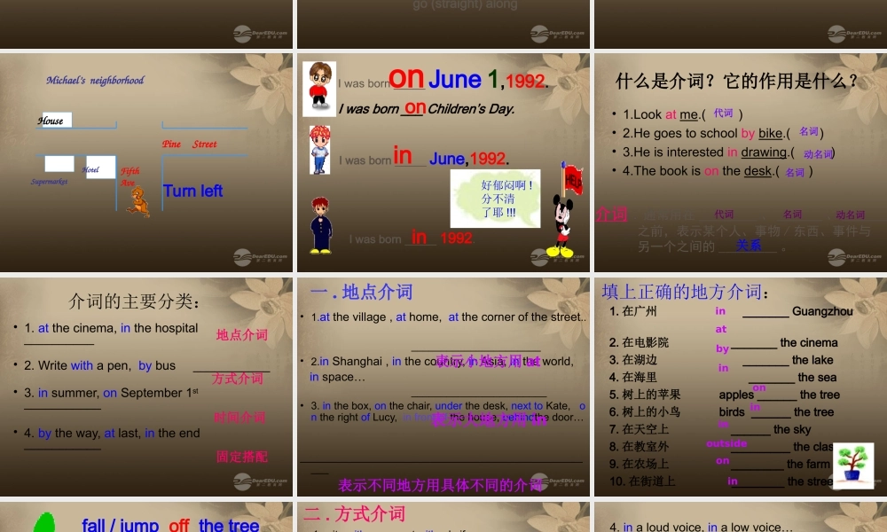 小升初英语知识点专项复习专题二 词类 介词课件