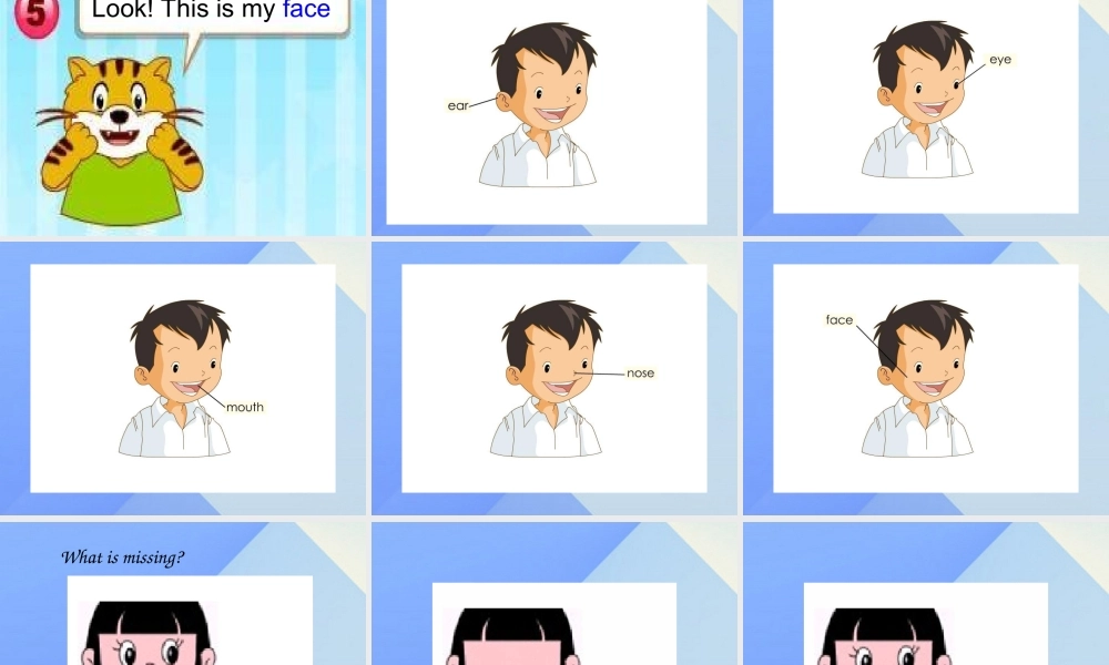 一年级英语上册《Unit 2 Face》课件 人教新起点-人教新起点小学一年级上册英语课件