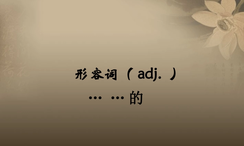 小升初英语知识点专项复习专题二 词类 形容词课件