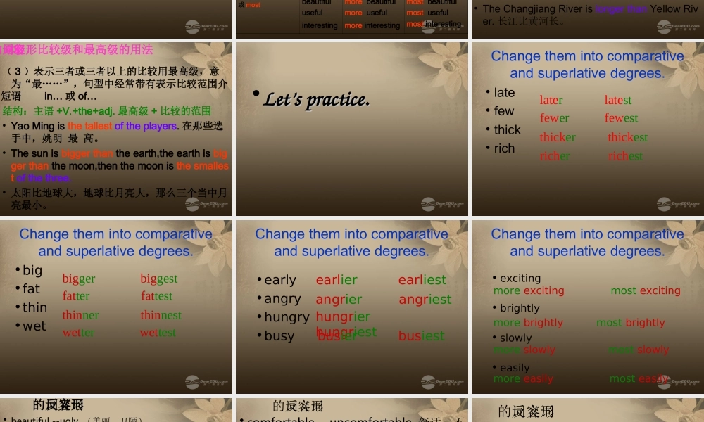 小升初英语知识点专项复习专题二 词类 形容词课件