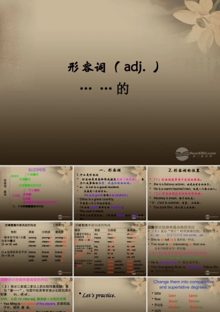 小升初英语知识点专项复习专题二 词类 形容词课件