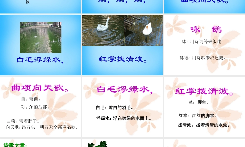 一年级语文上册《咏鹅》课件 语文A版-语文A版小学一年级上册语文课件