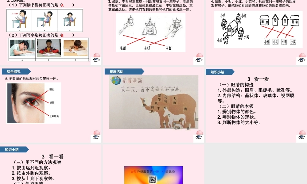 一年级科学上册 第二单元 我们怎么知道 3 看一看课件 青岛版五四制-青岛版小学一年级上册自然科学课件