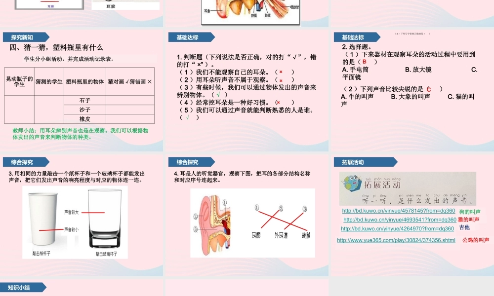 一年级科学上册 第二单元 我们怎么知道 4 听一听课件 青岛版五四制-青岛版小学一年级上册自然科学课件