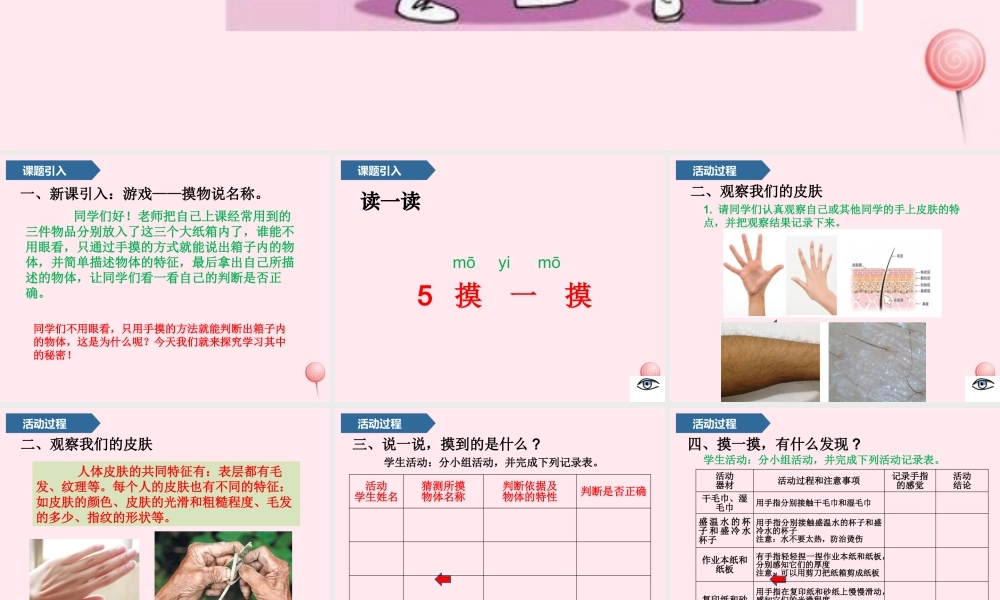 一年级科学上册 第二单元 我们怎么知道 5 摸一摸课件 青岛版五四制-青岛版小学一年级上册自然科学课件