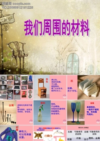 一年级科学上册 第四单元 第1课 生活中的材料课件1 湘科版-人教版小学一年级上册自然科学课件