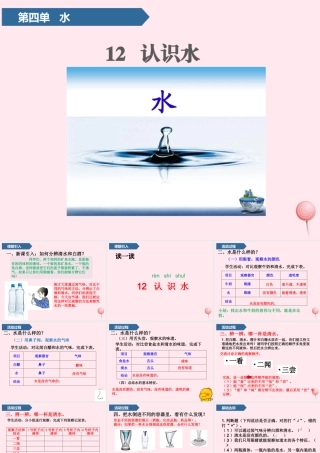 一年级科学上册 第四单元 水 12 认识水课件 青岛版五四制-青岛版小学一年级上册自然科学课件