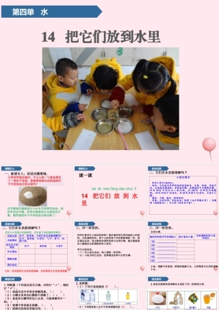 一年级科学上册 第四单元 水 14 把它们放到水里课件 青岛版五四制-青岛版小学一年级上册自然科学课件