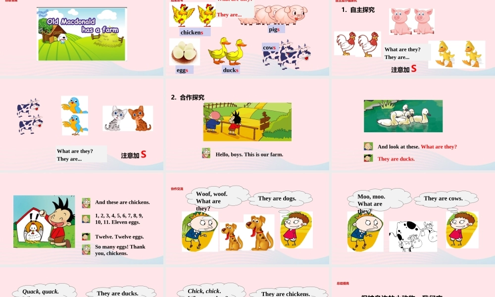 一年级英语下册 Module 5 unit 1 they're cows课件2 外研版（一起）-外研版小学一年级下册英语课件