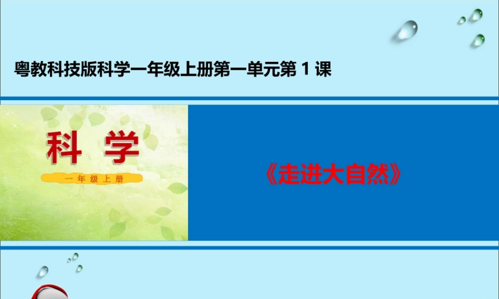 一年级科学上册 第一单元 认识大自然 1 走进大自然课件1 （新版）粤教版-（新版）粤教版小学一年级上册自然科学课件