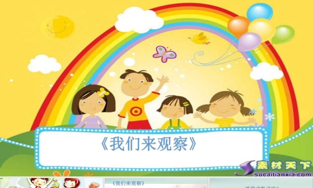 一年级科学上册 第一单元 认识大自然 3 我们来观察课件5 （新版）粤教版-（新版）粤教版小学一年级上册自然科学课件
