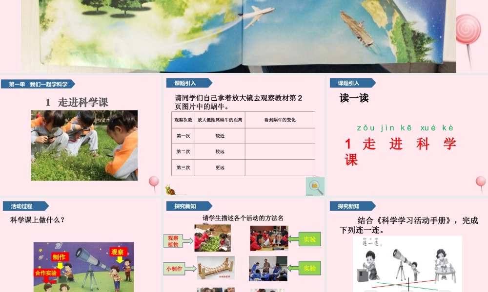 一年级科学上册 第一单元 我们一起学科学 1 走进科学课课件 青岛版五四制-青岛版小学一年级上册自然科学课件