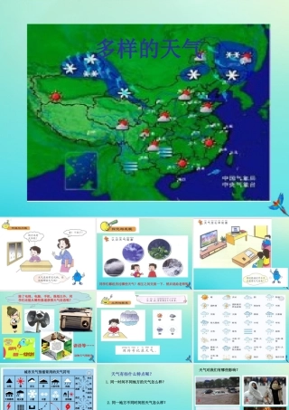 一年级科学下册 3 天气与生活 9 多样的天气课件 冀人版-人教版小学一年级下册自然科学课件