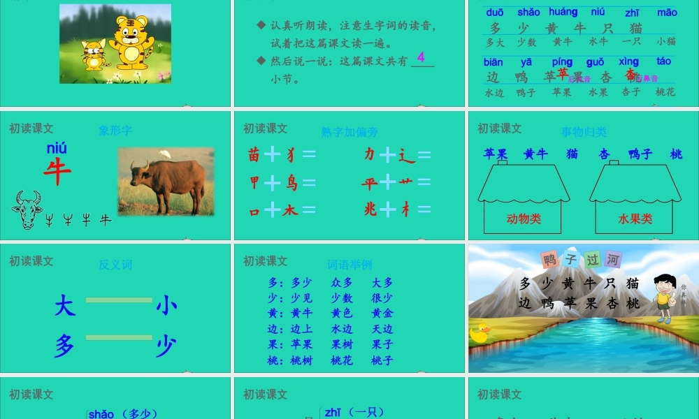 一年级语文上册 识字（二）7大小多少课件+素材 新人教版