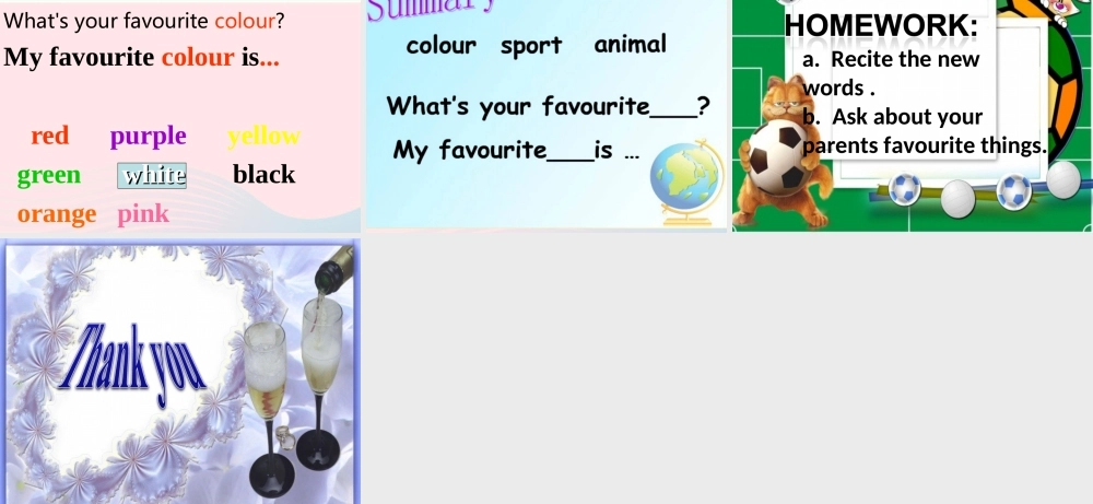 一年级英语下册 Module 9 unit 2 What's your favourite sport课件 外研版（一起）-外研版小学一年级下册英语课件