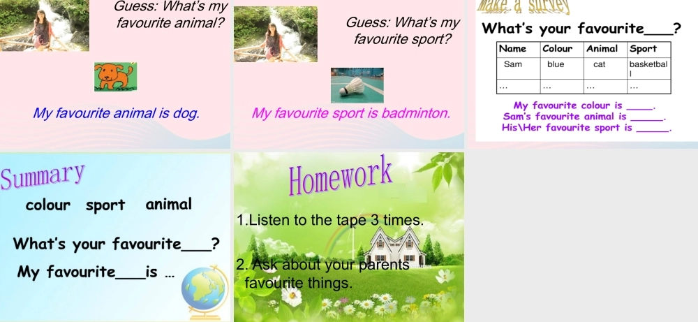 一年级英语下册 Module 9 unit 2 What's your favourite sport课件1 外研版（一起）-外研版小学一年级下册英语课件