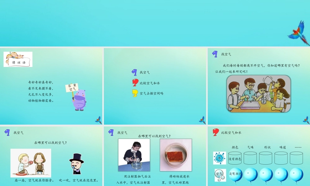 一年级科学下册 第2单元 空气 2.2 认识空气课件 （新版）湘科版-人教版小学一年级下册自然科学课件