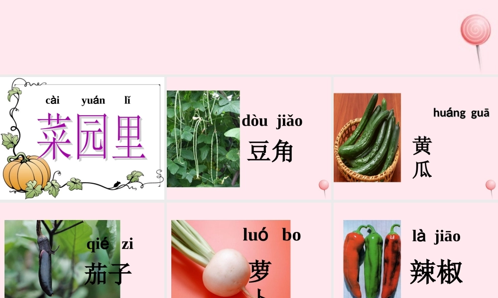 一年级语文上册 识字（二）第四单元 3《菜园里》课件 鲁教版-鲁教版小学一年级上册语文课件