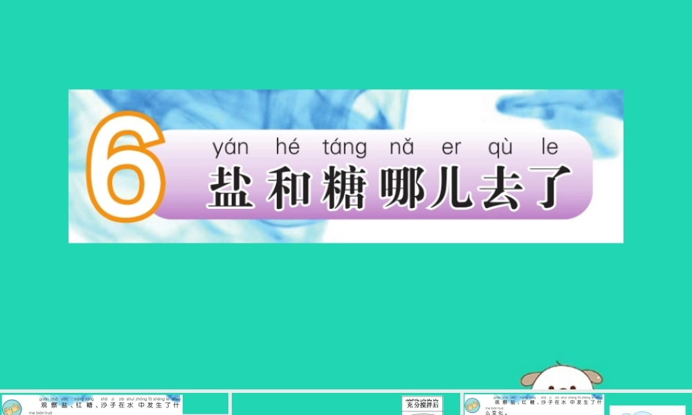 一年级科学下册 第二单元 水 第6课《盐和糖哪儿去了》课件 苏教版-苏教版小学一年级下册自然科学课件