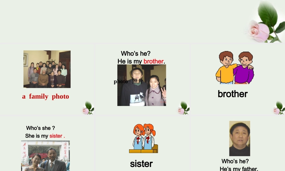 一年级英语下册 Unit 10Family(1)课件 北师大版